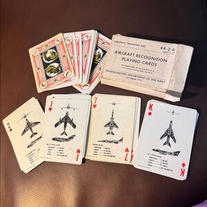 Vintage 1979 mismatched 52 cards Aircraft Recognition Playing Cards